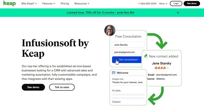 Infusionsoft (Keap) Review: Create Bonds with Clients in 2021
