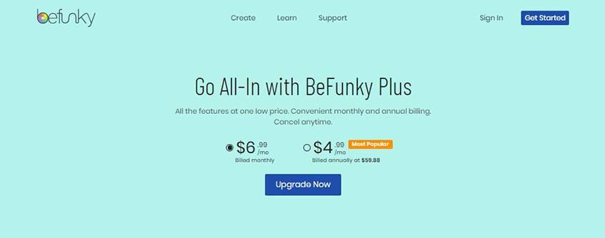 Befunky Plans & Pricing